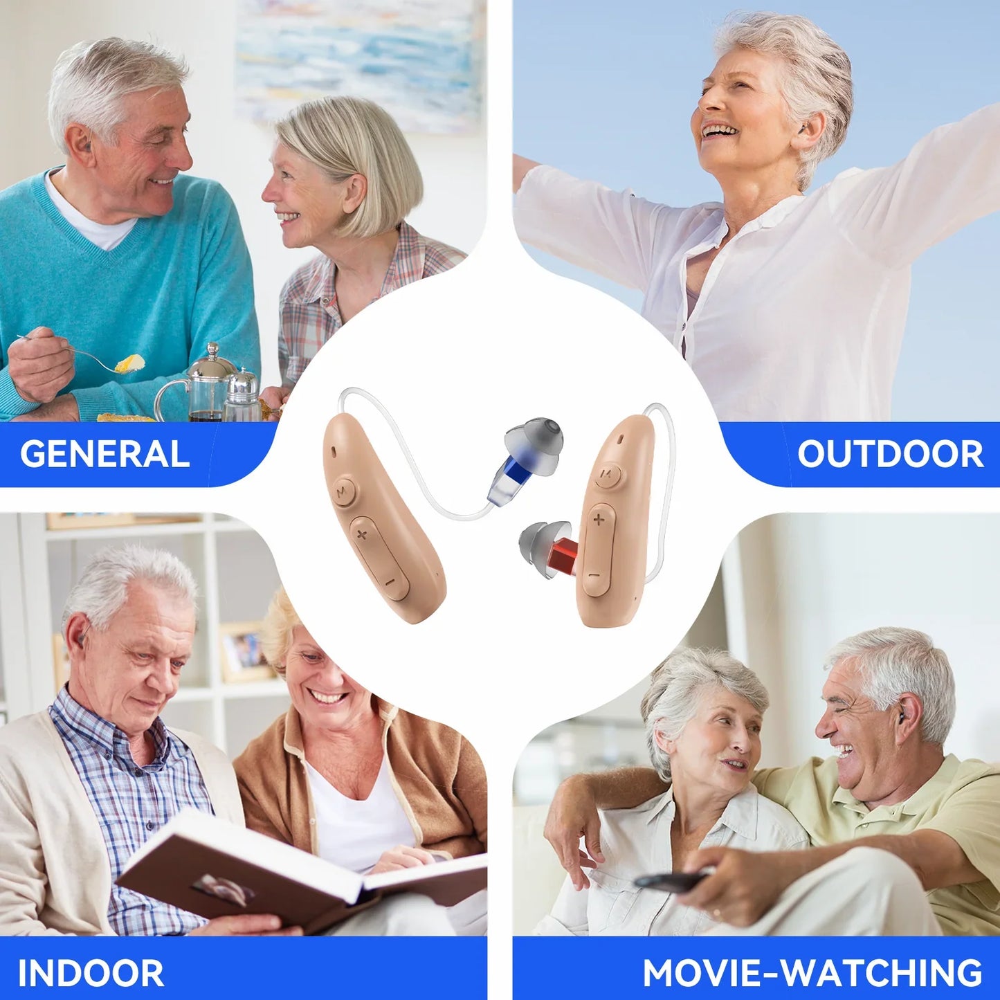 Acevion BTE 507 behind-the-ear hearing aid lifestyle shot
